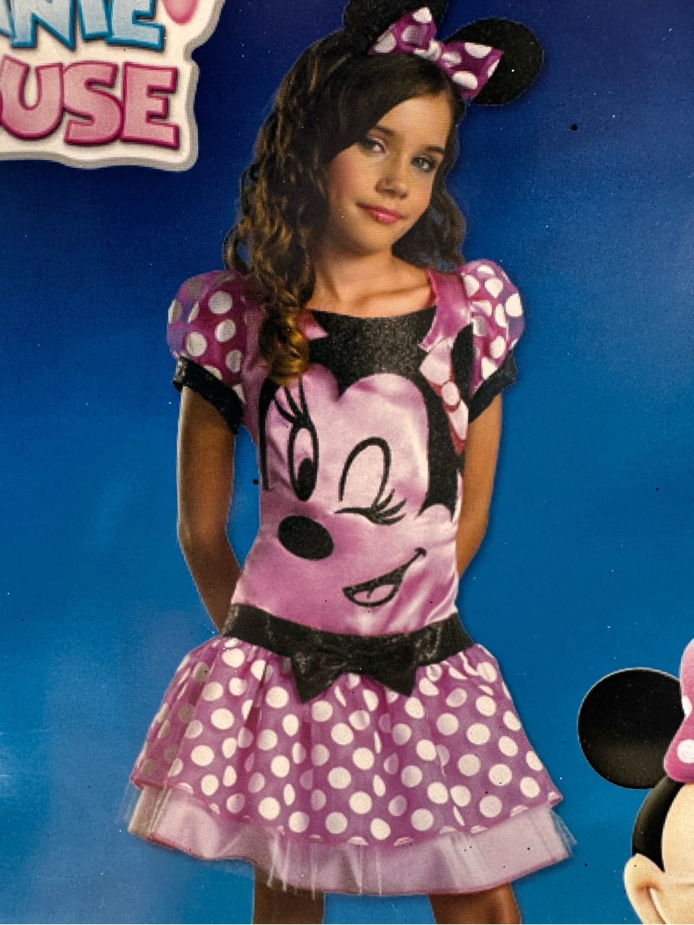 “Minnie Mouse” Girl Teen Pink Polka Dot Costume Dress with Headband